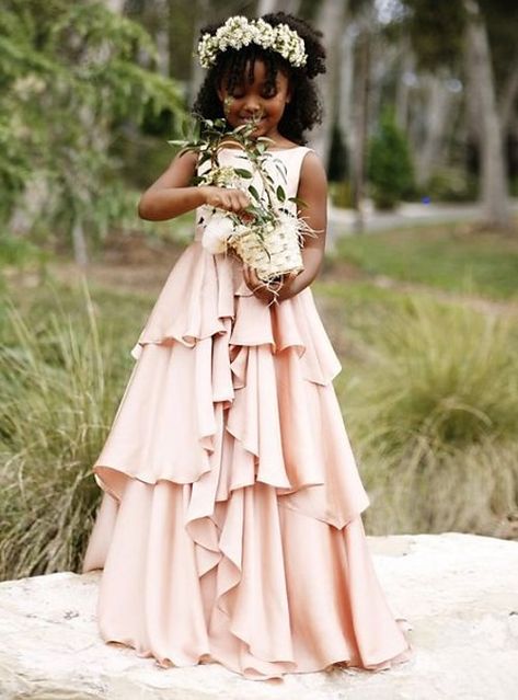 Bridesmaid Dresses Gowns, Chiffon Flower Girl Dress, Kids Wedding, Bridesmaid Dressing Gowns, Chiffon Flowers, Wedding Flower Girl, Bridesmaid Flowers, Junior Bridesmaid Dresses, Pink Kids