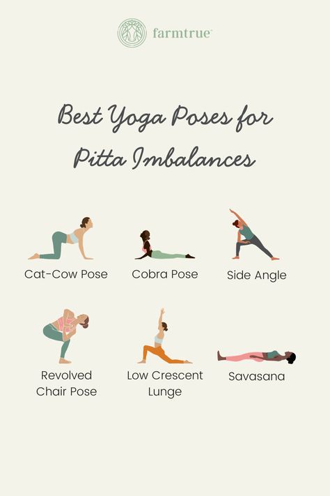 If you notice more Pitta Imbalance Symptoms, like excess heat, inflammation, and irritability, you'll want to curate a slow-paced, cooling, and grounding Yoga practice. Pitta Imbalance Symptoms, Grounding Yoga Poses, Tri Dosha, Pitta Imbalance, Grounding Yoga, Ayurvedic Lifestyle, Pitta Dosha, Ayurveda Recipes, Ayurvedic Therapy