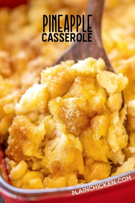 Crescent Breakfast, Pineapple Casserole, Pineapple Sugar, Pineapple Bread, Baked Pineapple, Easter Side Dishes, Easter Dinner Recipes, Plain Chicken, Pot Luck