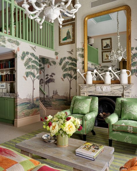 Kit Kemp Design Studio (@kitkempdesignthread) • Instagram photos and videos Firmdale Hotels, Kit Kemp, Andrew Martin, Green Colour Palette, Dining Nook, Covent Garden, New Wallpaper, Bath Decor, Bedroom Interior