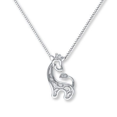 Giraffe Necklace Diamond Accents Sterling Silver Nerdy Jewelry, Giraffe Jewelry, Giraffe Necklace, Hammered Silver Jewelry, Tanzanite Necklace, Silver Jewelry Box, Jewelry Advice, Necklace For Her, Necklace Diamond