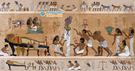 Daily Life in Ancient Egypt | Religious life in Pharaonic civilization. Egyptian Drawings, Life In Ancient Egypt, Tomb Kings, History Wall, Ancient Egypt Art, Egypt Art, Tutankhamun, Egypt Travel, Ancient Temples