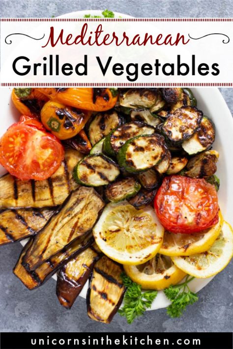 Seasoning For Grilled Vegetables, Grilled Greek Vegetables, Grilled Mediterranean Vegetables, Greek Grilled Vegetables, Grilled Mediterranean Recipes, Mediterranean Grill Recipes, Grilled Eggplant Recipes Easy, Veggies To Grill, Best Veggies To Grill