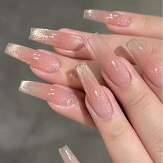 Nails Cat Eye, Long Fake Nails, Press On Nails Long, Ombre Acrylic, Ombre Acrylic Nails, Eye Nails, Coffin Press On Nails, Ballerina Nails, Manicure Nails