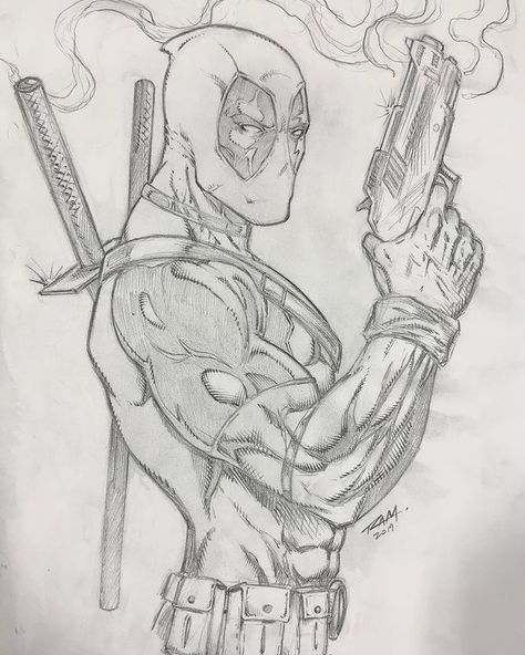 Robert Marzullo on Instagram: “First show sketch at Motor City Comic Con! On to the next one! 😁🙌 #motorcitycomiccon #sketch #comicart #deadpool #fanart #comics #lineart…” Ninja Turtles Art Draw, Deadpool Comic Book, Deadpool Drawing, Comic Art Sketch, Deadpool Art, Drawing Superheroes, Comic Book Drawing, Superhero Coloring, Deadpool Comic