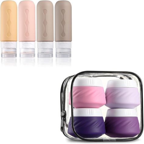 Amazon.com: Gemice Travel Containers for Toiletries, Silicone Cream Jars TSA Approved Travel Size Containers with Clear Bag, Leak-proof Travel Accessories, refillable travel bottles : Beauty & Personal Care Travel Containers, Travel Container, Travel Size Beauty Products, Tsa Approved, Travel Bottles, Clear Bag, Clear Bags, Beauty Product, My Eyes