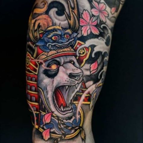 30 Amazing Panda Tattoo Design Ideas - Saved Tattoo Panda Tattoo Design, Tattoo Panda, Tattoo Toronto, Tattoo Sleeve Filler, Egyptian Tattoo Sleeve, Gorilla Tattoo, Samurai Tattoo Design, Panda Tattoo, Saved Tattoo