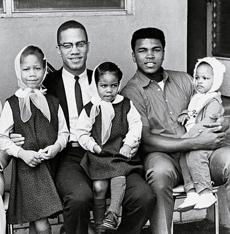 Malcolm X and Muhammad Ali and their daughters محمد علي, Muhammed Ali, Photo Star, Qur'an Photography, By Any Means Necessary, Black Knowledge, Malcolm X, Black Celebrities, Black Families