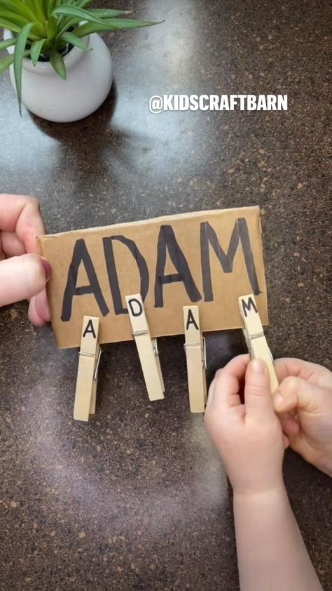 Name recognition craft for kids! in 2022 | Toddler learning activities, Preschool crafts, Preschool learning activities Learning Activities Preschool, Name Recognition, Easy Toddler Activities, Baby Play Activities, Montessori Toddler Activities, Baby Learning Activities, Daycare Activities, Activities Preschool, Creative Activities For Kids