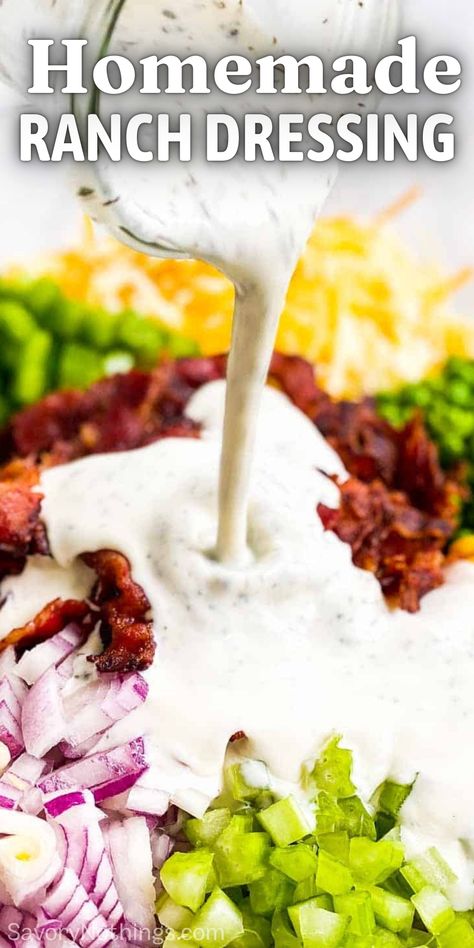 Ditch the bottled stuff and mix up this Homemade Ranch Dressing in minutes. Made with buttermilk, mayo, and a blend of herbs and spices, it's creamy, tangy, and full of fresh flavor. Perfect for drizzling over salads, dipping veggies, or even as a sauce for your favorite dishes. Once you try it, you'll never go back to store-bought! Homemade Ranch Salad Dressing, Healthy Lunch Salad, Ranch Salad Dressing, Homemade Ranch Dressing, Homemade Ranch, Best Salad Recipes, Never Go Back, Lunch Salads, Tangier