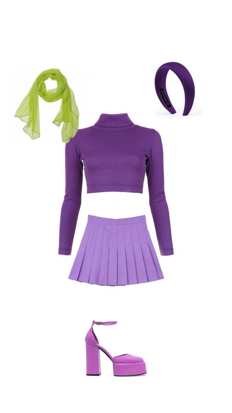 Daphne Costume Plus Size, Daphne Costume Scooby Doo, Disfraz Dafne Scooby Doo, Dafne Scooby Doo Outfit, Daphne Costume Black Women, Daphne Diy Costume, Fantasia Daphne, Daphne Scooby Doo Outfit, Halloween Costumes Daphne