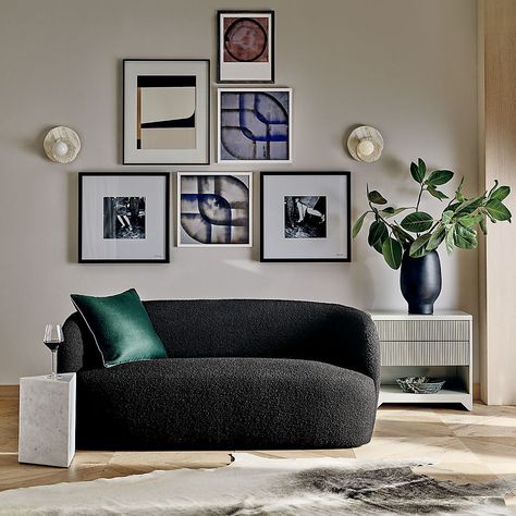 Modern Sofas, Couches & Loveseats | CB2 Modern Black Couch, Boucle Loveseat, Plush Loveseat, Contemporary Couches, Modern Furniture Stores, Home Decor Online, Contemporary Sofa, Contemporary Home Decor, Gwyneth Paltrow