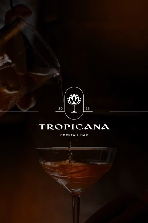 logo design, logo design for bar, bar, tropicana bar Cocktail Bar Logo Design, Cocktail Bar Branding Design, Cocktail Moodboard, Cocktail Logo Design, Cocktail Bar Logo, Cocktail Branding, Cocktail Bar Branding, Cocktail Logo, Swirl Symbol