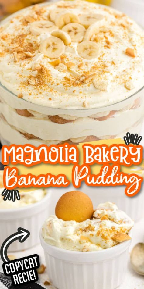 Worlds Best Banana Pudding, Copycat Magnolia Banana Pudding, Magnolia Bakery Copycat Recipes, Jello Banana Pudding Recipe, Bananas Pudding, Magnolia Bakery Banana Pudding, Banana Pudding Desserts, Banana Pudding Recipe, Homemade Banana Pudding