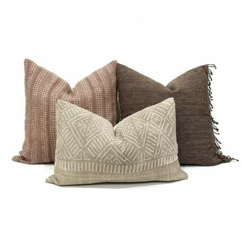 Brown Pillow Combinations, Brown Pillows Bedroom, Pillow Png, Side Pillow, Brown Pillow Covers, Brown Cushion, Asian Textiles, Pillow Combos, Throw Pillows Living Room