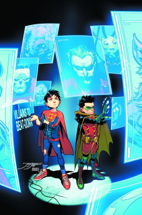 SUPER SONS #10 Robin Batman, Super Sons, Dc Rebirth, Univers Dc, Arte Dc Comics, Dc Comics Artwork, Dc Comics Characters, Damian Wayne, Batman Family