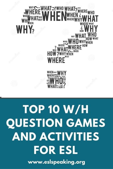 Find out the top ESL games and activities for WH questions. Who, what, when, why, where and how questions are very important in the English language. Check out these TEFL games and activities to help students practice them, along with worksheets, lesson plans and online practice resources.  #who #what #when #why #where #how #wh #question #questions #whquestions #speaking #listening #conversation #teaching #education #discussion #tefl #tesol #tesol #esl #efl Wh Questions Games, Question Games, Wh Questions Activities, Speaking Activities Esl, Teaching Esl, Esl Teaching Resources, Esl Games, Esl Lesson Plans, Teaching English Grammar