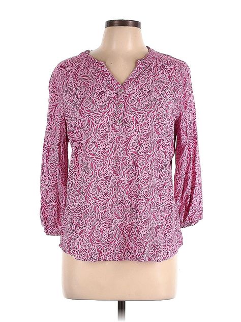 Croft & Barrow Short Sleeve Blouse Size: Large Tops - used. 100% RAYON | Croft & Barrow Short Sleeve Blouse: Pink Tops - Size Large Petite Croft & Barrow, Pink Shorts, Short Sleeve Blouse, Pink Tops, Sleeve Blouse, Blouses For Women, Women Handbags, Handbags, Pink