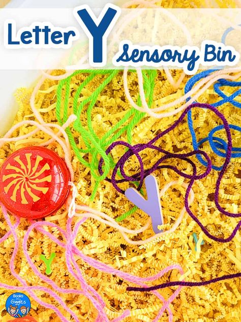 Letter Y Sensory Bin Ideas Letter A Sensory Bin, Letter Y Crafts, Sensory Bin Ideas, The Letter Y, Foam Letters, Sensory Activities Toddlers, Abc Activities, Preschool Literacy, Letter Y