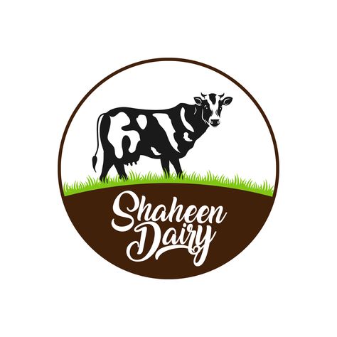 A logo done for a Dairy Farm... Client was satisfied.. Dairy Farm Logo, Milk Logo Design, Milk Logo, Photoshop Digital Background, Logo Design Collection, Vegan Milk, Golden Colour, Farm Logo, Dairy Farm