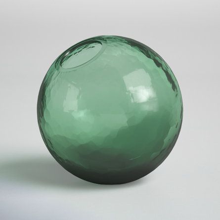 Lucie's vase from Israel Green Glass Table, Round Vases, Vase Glass, Round Vase, Table Vase, Table Vases, Industrial Lighting, Pale Green, Joss And Main