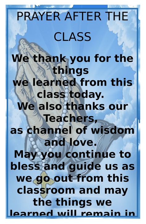 Prayer before and after class - PRAYER AFTER THE CLASS We thank you for the things we learned from - Studocu Prayers For High School Students, English Prayer For School, Closing Prayer For School, Prayer For School Student Classroom, Prayer For Classroom, Opening Prayer For School, Prayer Before Class Starts, Prayer For School Assembly, Short Opening Prayer For School