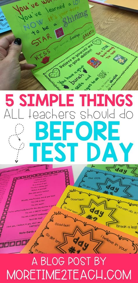 Don’t let testing stress get to you! Read all about 5 simple things that teachers should do BEFORE test day. Between testing motivation, wardrobe tips, and relaxation breathing techniques, we’ve got you covered! Staar Test Motivation Letters, Gmas Testing Posters, Good Luck On Test Encouragement, Tcap Motivation Notes, State Assessment Motivation, School Testing Motivation, Standardized Testing Treats, Map Testing Motivation, Pssa Encouragement