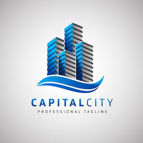 Capital city real estate logo | Premium Vector #Freepik #vector #property-logo #real-estate-logo #builder-logo #estate-logo Forest Logo, Urban Design Plan, Design Studio Logo, Door Design Images, Contemporary Building, Real Estate Logo Design, Company Logos, Building Concept, Flyer And Poster Design