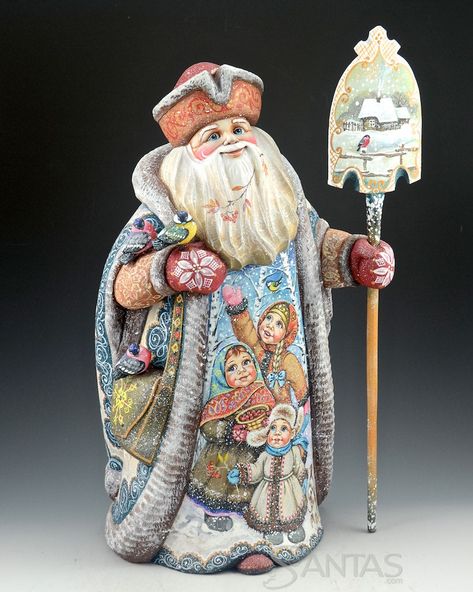 Gingerbread Santa, Wool Toys, Russian Santa, Santa Claus Figure, Santa Carving, Painted Santa, From Russia With Love, Santa Figurines, Wood Artist