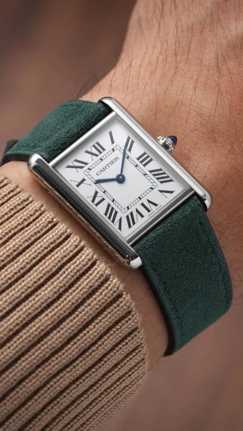 Cartier Must Tank, Engagement Watch For Men, Cartier Tank Must, Watch Outfit, Cartier Watches Mens, Watches Cartier, Cartier Collection, Engagement Watch, Rolex Wrist Watch