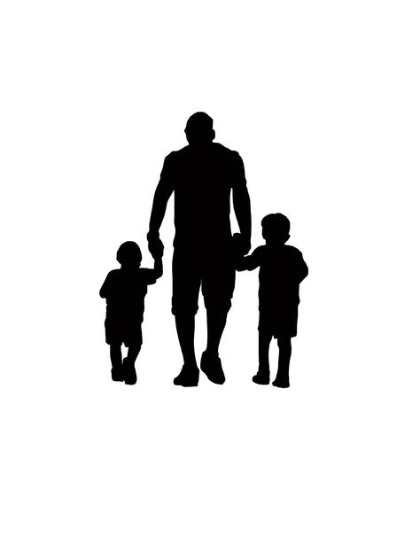 Man Silhouette Tattoo, Brother And Sister Tattoo Ideas, Sister Tattoo Ideas, Shadow Tattoo, Man Silhouette, Sister Tattoo, Silhouette Tattoos, Family Of 4, Brother And Sister