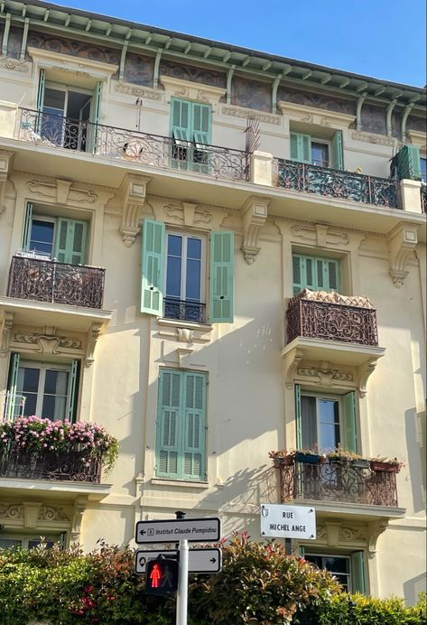 France Apartment Exterior, House In The South Of France, Nice France Apartment, French Apartments Exterior, South Of France Apartment, French Apartment Exterior, France Balcony, South Of France Style, South Of France House