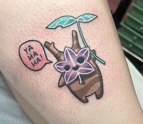 Did this super fun little korok the other day!! More please! #tattoo #tattooartist #atlantaartists #atlantaartist #kennesaw #kennesawtattoo #atlantatattooartist #gatattooers #momotattooco #besttattoos #besttattoosofinstagram #femaletattooartist #seladytattooers #femaletattooartistatlanta #korok #yahaha #koroktattoo #loztattoo #zeldatattoo #legendofzeldatattoo #botw #breathofthewild #windwaker #tearsofthekingdom #twilightprincess Loz Tattoo, Korok Tattoo, Please Tattoo, Korok Zelda, Zelda Tattoo, K Tattoo, Atlanta Artist, Female Tattoo Artists, Wind Waker