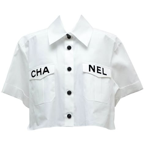 White Shirt Runway, Chanel Fashion Show 2019, Shirt Runway, Chanel Blouse, Chanel 2019, Chanel Fashion Show, Chanel Shirt, Mode Chanel, Crop Top Outfits