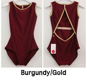 Style: Larissa Colors: Burgundy and gold Ballet Leo, Ballet Fits, Dance Leos, Ballet Attire, Yumiko Leotard, Ballet Wear, Dancer Lifestyle, Ballet Leotards, Dance Attire