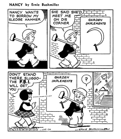 Nancy Comic Strip, Ernie Bushmiller, Nancy Comic, Newspaper Cartoons, Newspaper Comic Strip, Cartoon N, Dark Disney, Newspaper Article, Old Newspaper