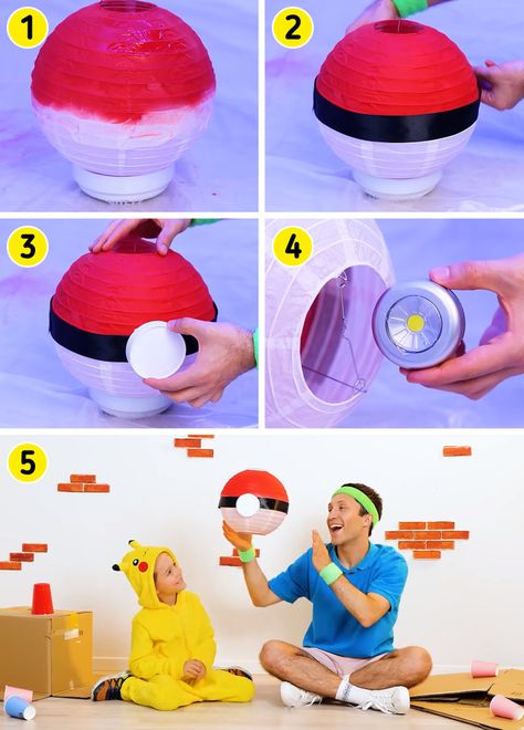 Pokémon, Mario, or Minecraft? 12 Creative Decor Crafts for a Room Makeover Diys For Your Room, Pokemon Candy, Fluorescent Painting, Felt Cushion, Neon Wall Art, Cloud Cushion, Create And Craft, Diy Cardboard, Plastic Sheets