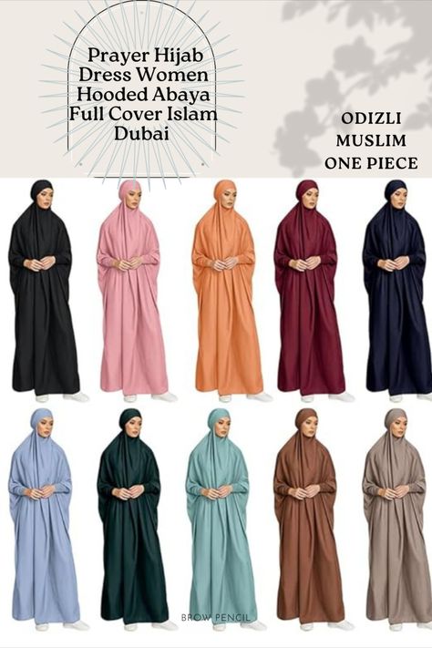 ODIZLI Muslim One Piece Prayer Hijab Dress Women Hooded Abaya Full Cover Islam Dubai Modest Robe Hooded Abaya, Muslim Dresses, Woman Accessories, Dress Muslim, Muslim Women Hijab, Muslim Dress, Hijab Dress, Muslim Women, Dress Making