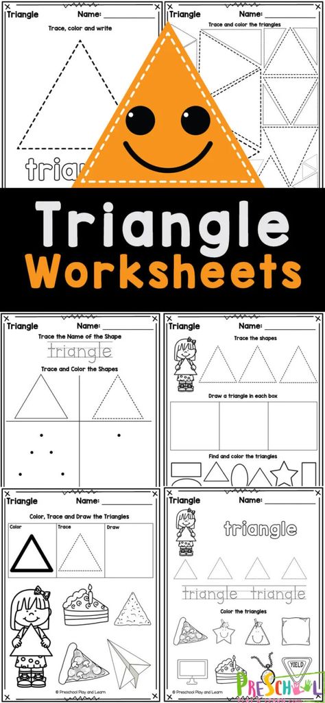 Triangle Worksheets Kindergarten, Tracing Shapes Free Printable Preschool Worksheets, Triangle Shape Worksheets For Preschool, Triangle Activities For Kindergarten, Triangle Activity For Preschool, Triangle Worksheet Preschool, Triangle Crafts Preschool, Triangle Activities For Preschool, Triangle Preschool