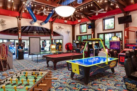 Home Game Room, Arcade Room, Game Room Basement, Dream Mansion, Arcade Game Room, Pool Tables, Rich Home, Mansions For Sale, Game Room Design