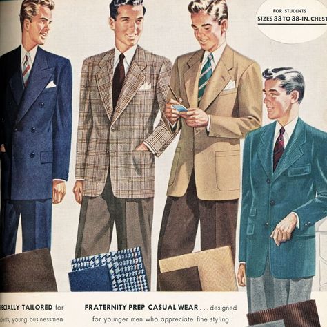 men's fashion from 1948 | what-i-found: Sears, Roebuck and Co. Catalog from 1948 - Young Men Toddler Boy Dress Clothes, 1940s Mens Fashion, Zoot Suit, 1950s Mens, Vintage Mens Fashion, Boys Wear, Young Men, Men Fashion Casual Outfits, 1940s Fashion