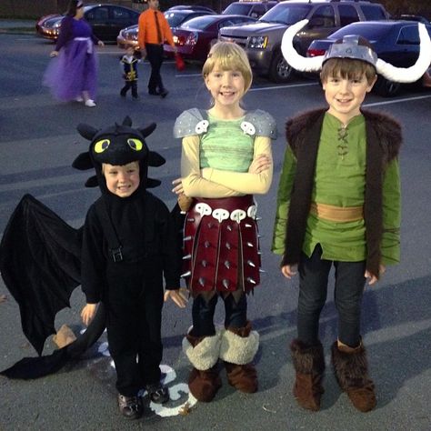 Astrid And Hiccup, Hiccup Costume, Astrid Costume, Toothless Costume, Viking Halloween Costume, Dragon Halloween Costume, Vikings Halloween, Halloween Costumes 2014, Dragon Halloween