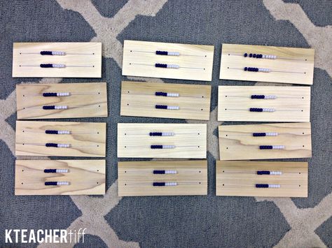 DIY Rekenreks - KTeacherTiff Diy Math Manipulatives Kindergarten, Rekenrek Activities First Grade, Math Manipulatives Diy, Diy Rekenrek, Rekenrek Activities, Bridges Math, Kindergarten Counting, Number Talks, Math Tools