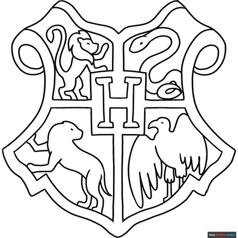 Free Hogwarts Crest Coloring Page for Kids Hogwarts Crest Printable, Hedwig Coloring Page, Harry Potter Coloring Pages Printables, Hogwarts Printables, Coloring Pages Harry Potter, Free Harry Potter Printables, Harry Potter Drawing, Harry Potter Coloring Pages, Harry Potter Printables Free