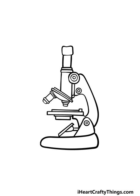 Simple Microscope Diagram, Microscope Drawing Easy, Draw A Microscope, Microscope Tattoo, Microscope Diagram, Microscope Drawing, Science Printables, Different Tools, Grade 10