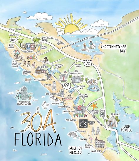 Panhandle Florida Things To Do, 30a Itinerary, 30 A Florida, Santa Rosa Florida, Panhandle Florida, Emerald Coast Florida, House Mural, Alys Beach Florida, Rosemary Beach Florida