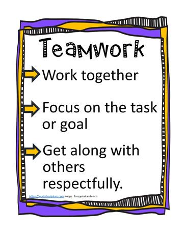 Teamwork Poster Teamwork Worksheets, Teamwork Bulletin Boards, Recess Rules, Conflict Resolution Worksheet, Teamwork Poster, Behavior Contract, Character Worksheets, Classroom Discipline, Back To School Worksheets