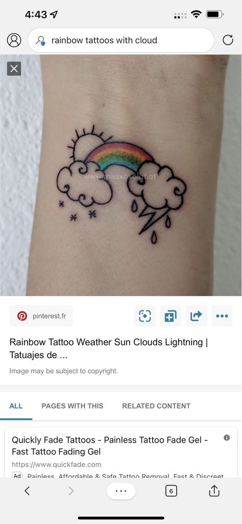 Painless Tattoo, Faded Tattoo, Rainbow Tattoos, Sun Tattoos, Sun And Clouds, Sun Tattoo, Tattoo Removal, Infinity Tattoo, Rainbow