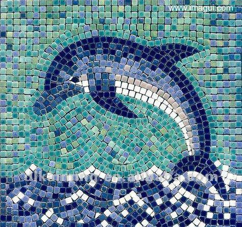 Dolphins Mosaic, Paper Mosaic, Mosaic Animals, Mosaic Kits, Mosaic Kit, Mosaic Art Projects, Mosaic Tile Art, Mosaic Stained, Handmade Mosaic