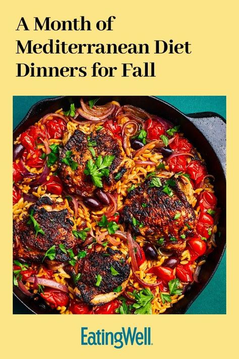 Califlower Recipes Mediterranean, Organic Dinner Recipes Clean Eating, Healthy Fall Meals Clean Eating, Fall Fish Recipes Healthy, Mediterranean Diet Ingredients, Mediterranean Diet Chili Recipe, Mediterranean Diet Recipes For Fall, Mediterranean Main Dish Recipes, Healthy Bean Recipes Clean Eating